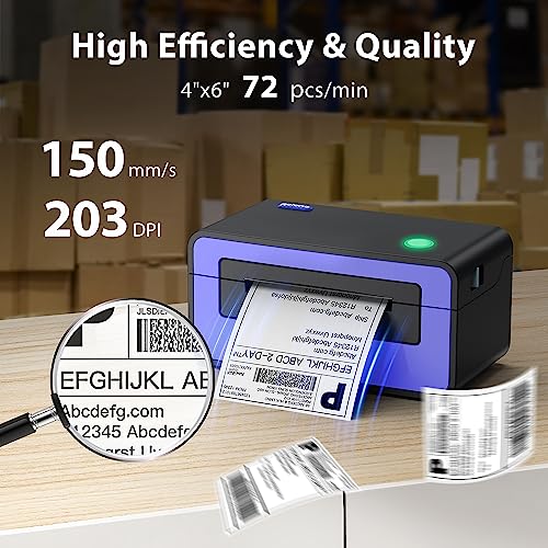 Polono USB Thermal Label Printer - 4x6 Thermal Shipping Label Printer Compatible with Amazon, Ebay, Shopify, and FedEx Labeling with One Click Setup on Windows and Mac
