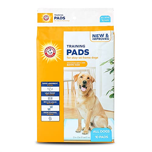 Arm & Hammer for Dogs Puppy Training Pads with Attractant | New & Improved Super Absorbent, Leak-Proof, Odor Control Quilted Puppy Pads with Baking Soda | 10 Count Bulk Wee Wee Pads