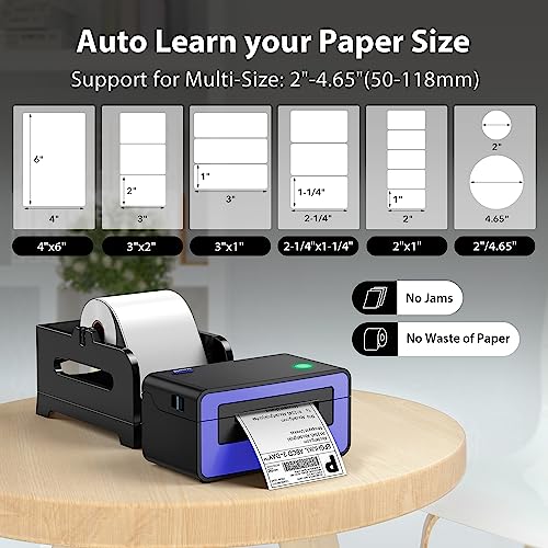 Polono USB Thermal Label Printer - 4x6 Thermal Shipping Label Printer Compatible with Amazon, Ebay, Shopify, and FedEx Labeling with One Click Setup on Windows and Mac