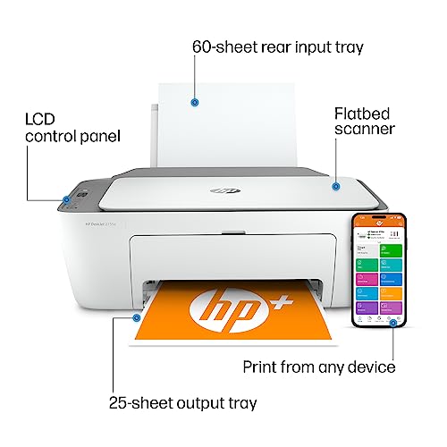 HP DeskJet 2755e All-in-One Wireless Color Printer, with Bonus 6 Months Free Instant Ink with HP+ (26K67A)