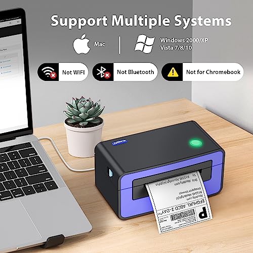 Polono USB Thermal Label Printer - 4x6 Thermal Shipping Label Printer Compatible with Amazon, Ebay, Shopify, and FedEx Labeling with One Click Setup on Windows and Mac