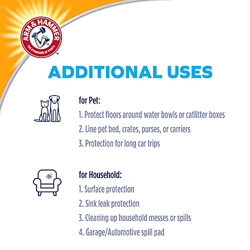 Arm & Hammer for Dogs Puppy Training Pads with Attractant | New & Improved Super Absorbent, Leak-Proof, Odor Control Quilted Puppy Pads with Baking Soda | 10 Count Bulk Wee Wee Pads