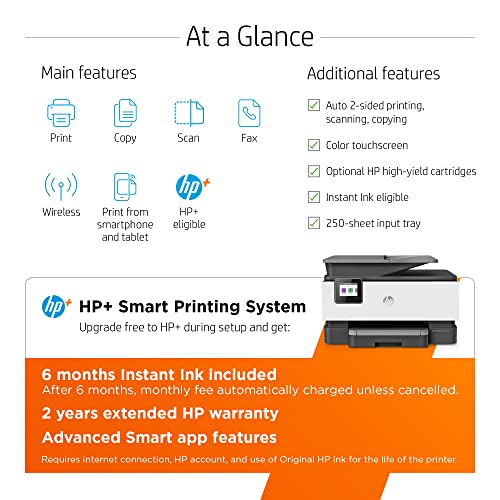HP OfficeJet Pro 9015e All-in-One Wireless Color Printer-for home office, with bonus 6 months free Instant Ink with HP+, Compatible with Alexa (1G5L3A)