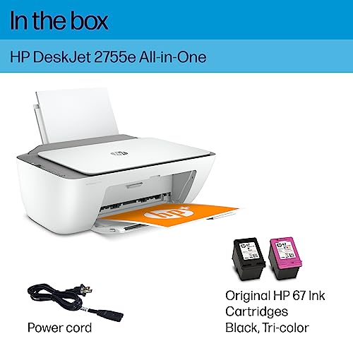 HP DeskJet 2755e All-in-One Wireless Color Printer, with Bonus 6 Months Free Instant Ink with HP+ (26K67A)