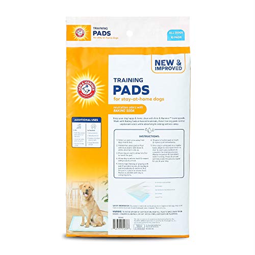 Arm & Hammer for Dogs Puppy Training Pads with Attractant | New & Improved Super Absorbent, Leak-Proof, Odor Control Quilted Puppy Pads with Baking Soda | 10 Count Bulk Wee Wee Pads