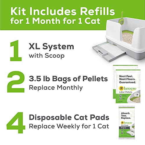 Purina Tidy Cats Non Clumping Litter System, Breeze XL All-in-One Odor Control & Easy Clean Multi Cat Box