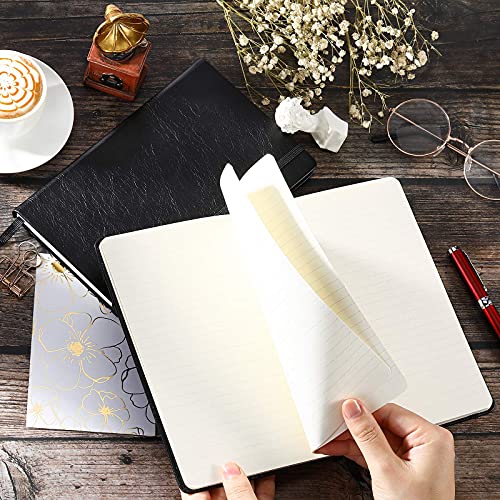 Ruled Notebook/Journal  Premium Thick Paper Faux Leather Classic Writing Notebook, Black, Hard Cover, Lined (5.4 x 8.3)