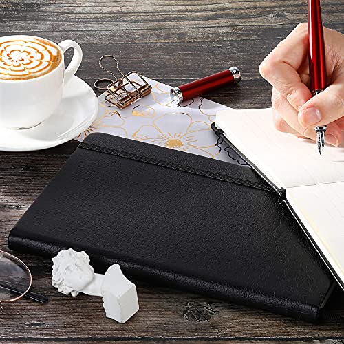 Ruled Notebook/Journal  Premium Thick Paper Faux Leather Classic Writing Notebook, Black, Hard Cover, Lined (5.4 x 8.3)