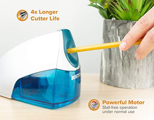 Bostitch Personal Electric Pencil Sharpener, Powerful Stall-Free Motor, High Capacity Shavings Tray, Blue (EPS4-BLUE)