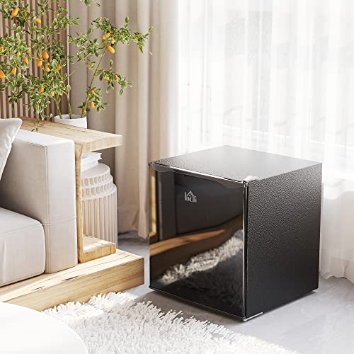 HOMCOM Mini Freezer Countertop, 1.1 Cu.Ft Compact Upright Freezer with Removable Shelves, Reversible Door for Home, Dorm, Apartment and Office, Black