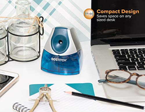 Bostitch Personal Electric Pencil Sharpener, Powerful Stall-Free Motor, High Capacity Shavings Tray, Blue (EPS4-BLUE)