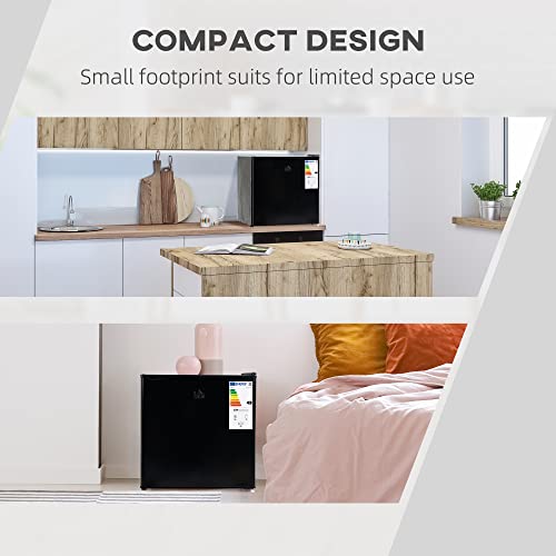 HOMCOM Mini Freezer Countertop, 1.1 Cu.Ft Compact Upright Freezer with Removable Shelves, Reversible Door for Home, Dorm, Apartment and Office, Black
