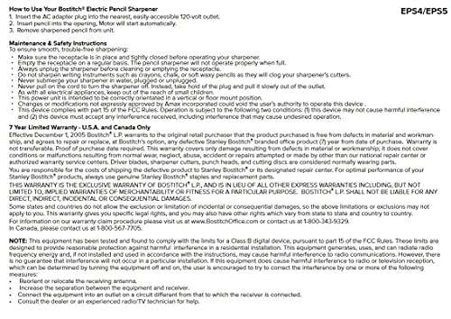 Bostitch Personal Electric Pencil Sharpener, Powerful Stall-Free Motor, High Capacity Shavings Tray, Blue (EPS4-BLUE)