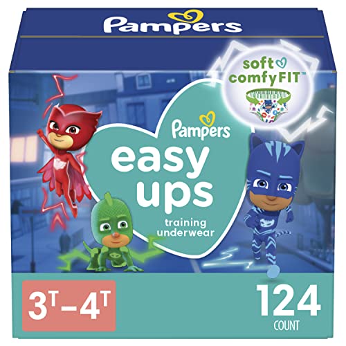 Pampers Easy Ups Pull On Disposable Potty Training Underwear for Boys and Girls, Size 5 (3T-4T), 124 Count (Packaging May Vary)