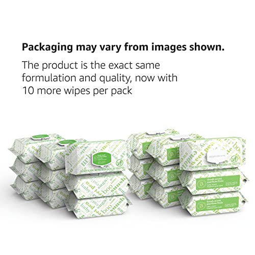 Amazon Elements Baby Wipes, Fresh Scent,White 720 Count Flip-Top Packs
