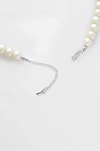 BABEYOND Round Imitation Pearl Necklace Wedding Pearl Necklace for Brides (Diameter of Pearl 8mm)