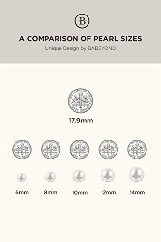 BABEYOND Round Imitation Pearl Necklace Wedding Pearl Necklace for Brides (Diameter of Pearl 8mm)