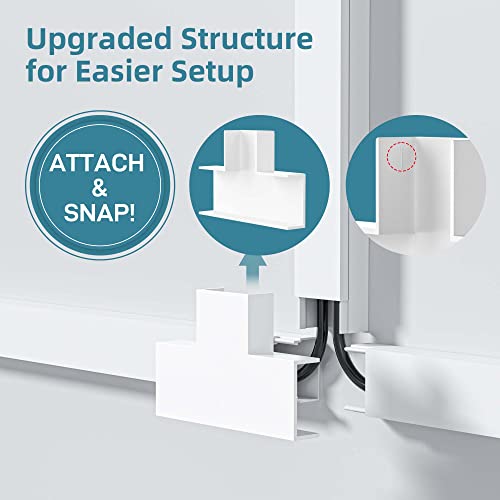 Cord Cover Raceway Kit, 157in Cable Cover Channel, Paintable Cord Concealer System Cable Hider, Cord Wires, Hiding Wall Mount TV Powers Cords in Home Office, 10X L15.7in X W0.95in X H0.55in, White