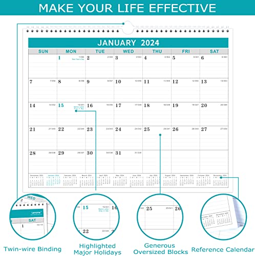 2020-2021 Calendar - 18 Months Wall Calendar with Julian Date, Thick Paper Perfect for Organizing & Planning, July 2020 - December 2021, 14.75 x 11.5 Inches, Wire-Bound