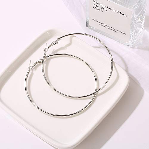 4" Extra Large Most Gigantic Hoop Earrings for Women Girls,14K Gold Plated Rose Gold Plated Silver,Hypoallergenic (3 Colors set)