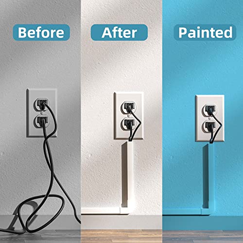 Cord Cover Raceway Kit, 157in Cable Cover Channel, Paintable Cord Concealer System Cable Hider, Cord Wires, Hiding Wall Mount TV Powers Cords in Home Office, 10X L15.7in X W0.95in X H0.55in, White