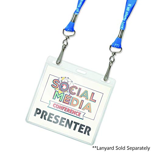 2 Pack - Premium Vaccination Card Protector 3 X 4 In for CDC Immunization Record or 4x3 Horizontal Badge IâD Name Tag - Clear Vinyl Plastic Sleeve w 3 Lanyard Slots for Events & Travel - Specialist ID