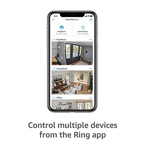 Ring Indoor Cam, Compact Plug-In HD security camera with two-way talk, White, Works with Alexa