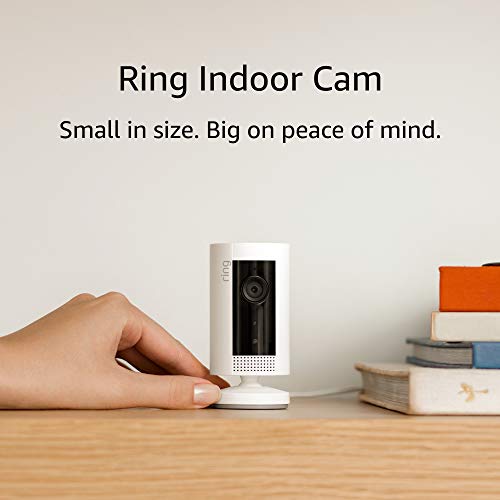 Ring Indoor Cam, Compact Plug-In HD security camera with two-way talk, White, Works with Alexa