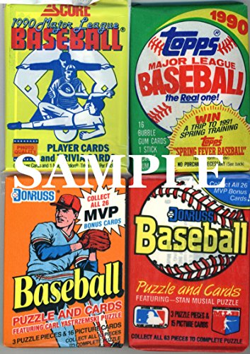 100 Vintage Baseball Cards in Old Sealed Wax Packs - Perfect for New Collectors