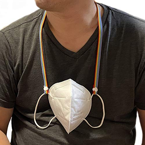 JRMAXX Colorful Cotton Lanyard Strap Holder with Snap Button for Face Masks Anti-Loose for Unisex and Kids Made in Korea Ship from US with Free Gift (2-pc, Light Pink)