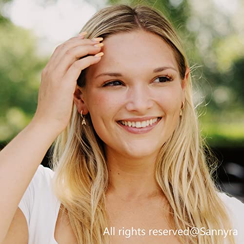 Initial Dangle Hoop Earrings for Women 14K Gold Plated Cubic Zirconia Personalized Letter A Huggie Earrings Gift for Her