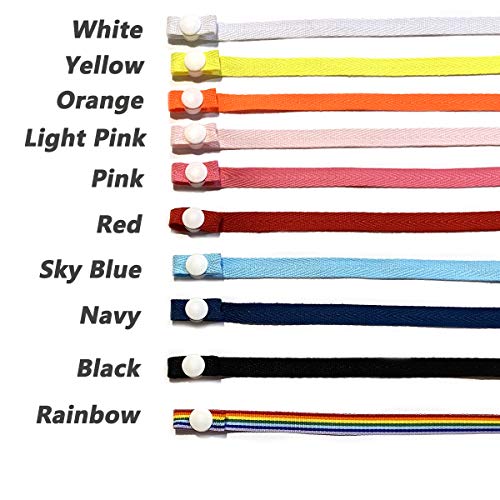 JRMAXX Colorful Cotton Lanyard Strap Holder with Snap Button for Face Masks Anti-Loose for Unisex and Kids Made in Korea Ship from US with Free Gift (2-pc, Light Pink)