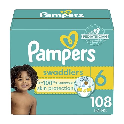 Diapers Size 6, 108 Count - Pampers Swaddlers Disposable Baby Diapers, ONE MONTH SUPPLY