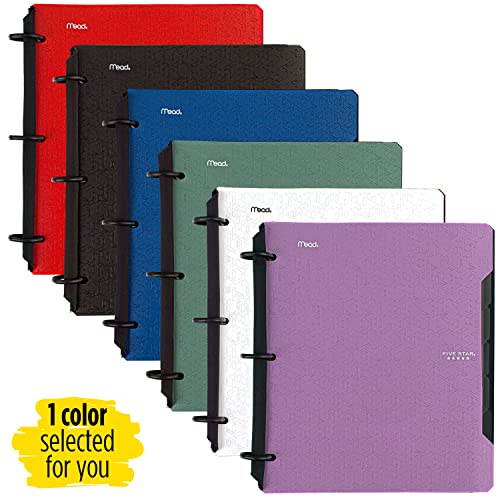 Five Star Flex Hybrid NoteBinder, 1 Inch Binder with Tabs, Notebook and 3 Ring Binder All-in-One, Assorted Colors, Color Selected for You, 1 Count (29328)