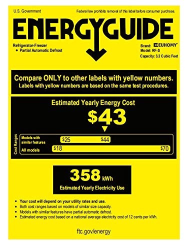 Euhomy Mini Fridge with Freezer, 3.2 Cu.Ft Compact Refrigerator with freezer, 2 Door Mini Fridge with freezer, Upright for Dorm, Bedroom, Office, Apartment- Food Storage or Drink Beer, Silver