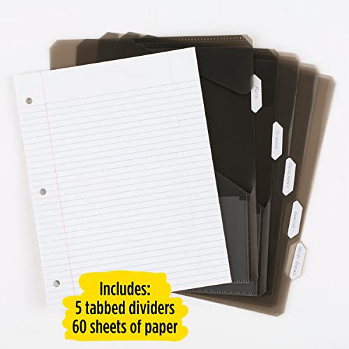 Five Star Flex Hybrid NoteBinder, 1 Inch Binder with Tabs, Notebook and 3 Ring Binder All-in-One, Assorted Colors, Color Selected for You, 1 Count (29328)