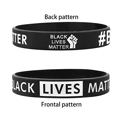 Cooluckday Black Lives Matter Bracelet Silicone I Can't Breathe Bracelet Wristband Bracelets Black Rubber Bangle Bracelet 10 Pcs