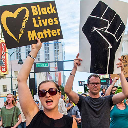 Cooluckday Black Lives Matter Bracelet Silicone I Can't Breathe Bracelet Wristband Bracelets Black Rubber Bangle Bracelet 10 Pcs