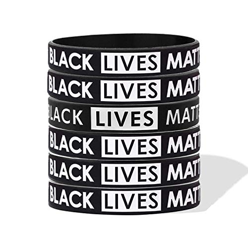 Cooluckday Black Lives Matter Bracelet Silicone I Can't Breathe Bracelet Wristband Bracelets Black Rubber Bangle Bracelet 10 Pcs