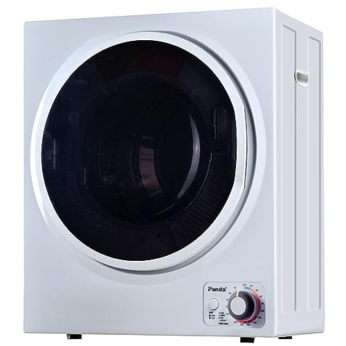 Panda 110V Electric Portable Compact Laundry Clothes Dryer, 1.5 cu.ft, Stainless Steel Drum Black and White, PAN725SF