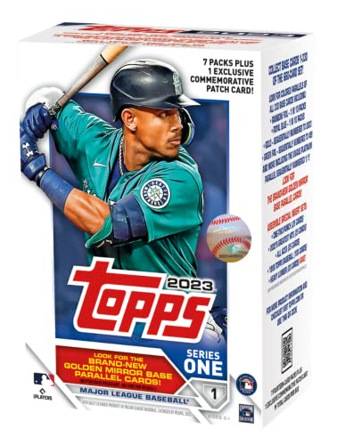 BRAND NEW 2022 Topps Baseball Series 1 EXCLUSIVE Trading Card Box w/ 99 Cards! - One Commemorative Relic Card Per Box! - Chance for Autographs, Relics and Wander Franco Rookie Cards - Plus Custom Judge and Trout Cards in Picture