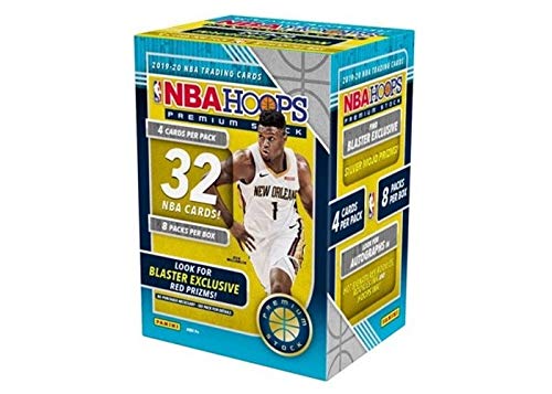 2019-20 Panini NBA Hoops Premium Stock Basketball Blaster Box 32 ct. Red Prizms (red or blue box)