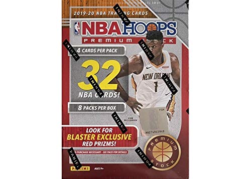 2019-20 Panini NBA Hoops Premium Stock Basketball Blaster Box 32 ct. Red Prizms (red or blue box)