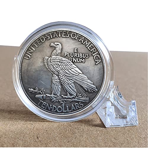 1907 Morgan Indian Head Ten Dollars Coin,Great American Commemorative Old Coins, Uncirculated Morgan Dollars,Discover History of USA Coins for Collectors (Silver)