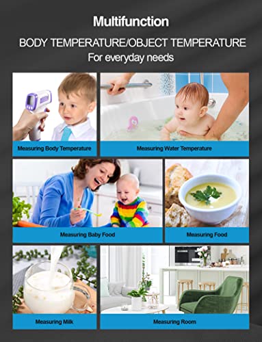 Infrared Thermometer for Adults, Non Contact Forehead Thermometer with Fever Alarm, Accurate Reading and Memory Function, Babies, Children, and The Elderly & Surface of Objects Use