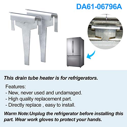 DA61-06796A Clip Drain Evaporator for Samsung Refrigerator Defrost Drain Clip AP5579885,with Defrost Temp Sensor DA32-0006W,Refrigerator Defrost Sensor DA32-00006S