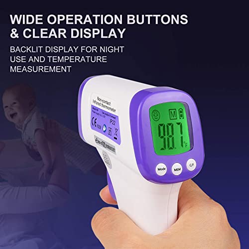Infrared Thermometer for Adults, Non Contact Forehead Thermometer with Fever Alarm, Accurate Reading and Memory Function, Babies, Children, and The Elderly & Surface of Objects Use