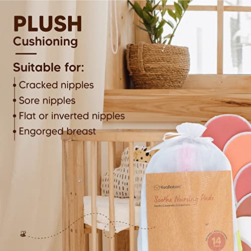 Reusable Nursing Pads for Breastfeeding - 4-Layers Organic Bamboo Nursing Pads - Breastfeeding Pads - Washable Breast Pads - Natural Bamboo Maternity Pads, Nipplecovers (Lovelle, Large 4.8")