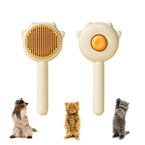 Yellow Pet Hair Cleaner Brush for Cats and Dogs