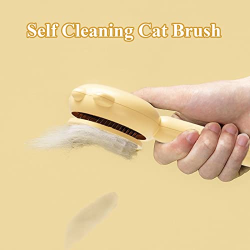 Yellow Pet Hair Cleaner Brush for Cats and Dogs